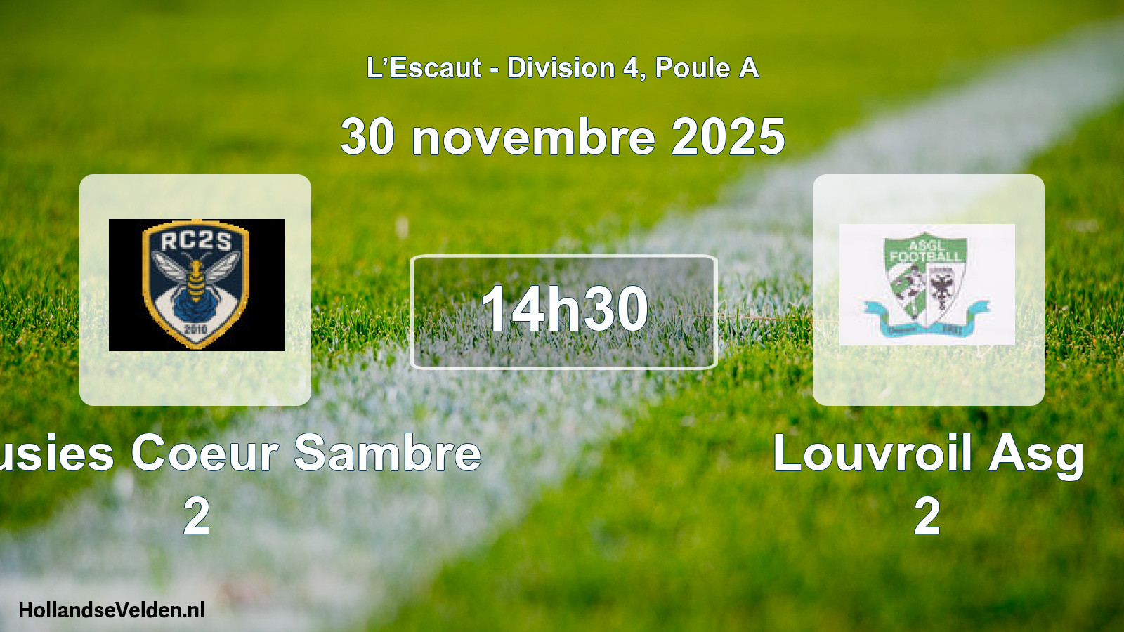 Scheduled Match: Rousies Coeur Sambre 2 - Louvroil Asg 2 (30 November 2025)