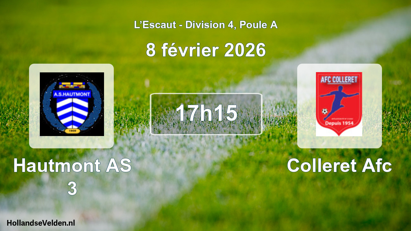 Scheduled Match: Hautmont AS 3 - Colleret Afc (8 February 2026)