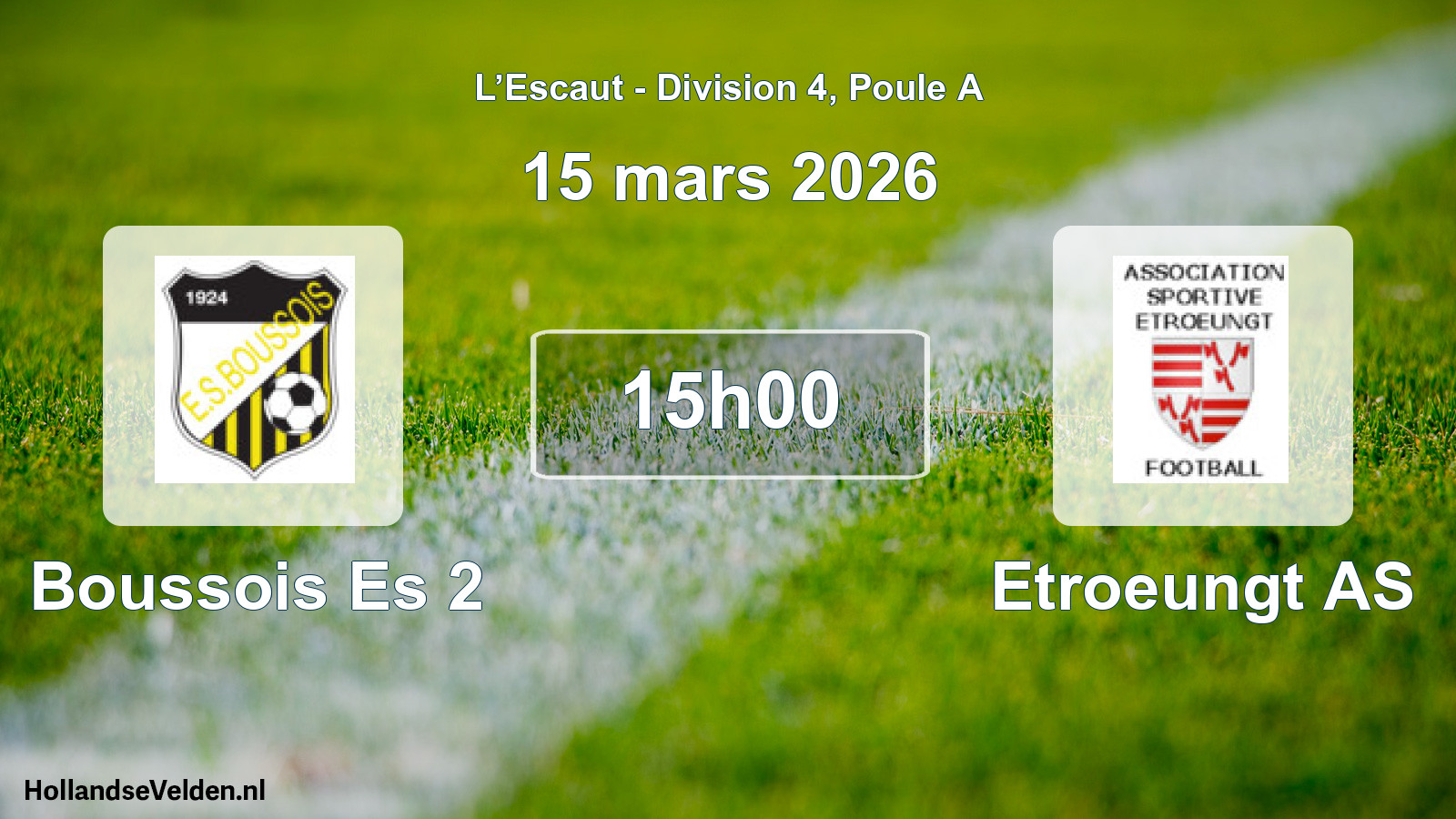Match programmé: Boussois Es 2 - Etroeungt AS (15 mars 2026)