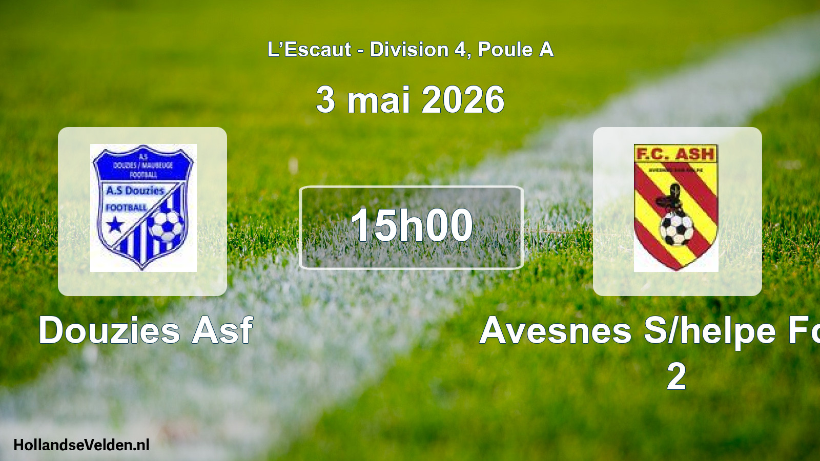 Geplande wedstrijd: Douzies Asf - Avesnes S/helpe Fc96 2 (3 mei 2026)