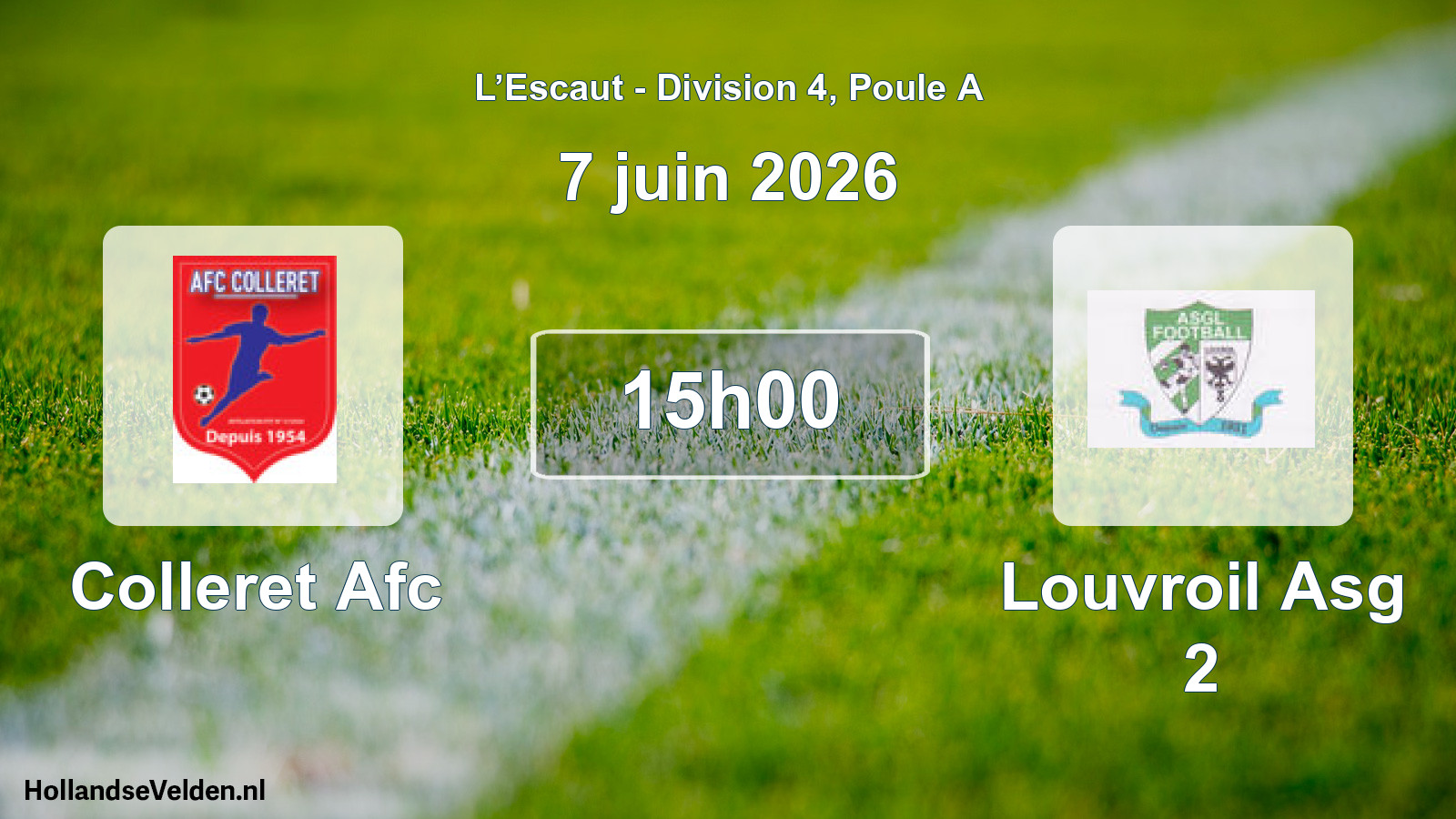 Match programmé: Colleret Afc - Louvroil Asg 2 (7 juin 2026)