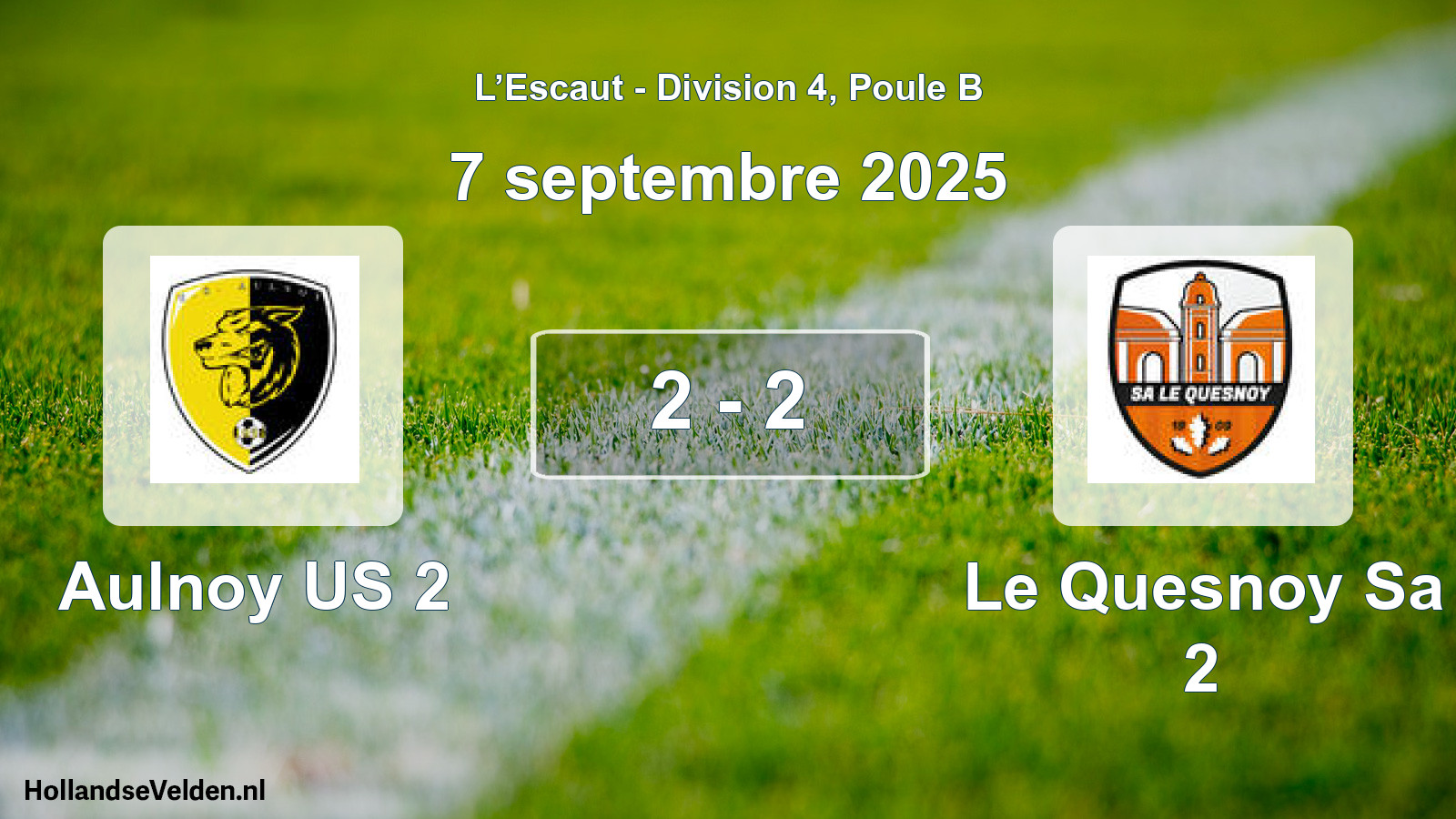 Match joué: Aulnoy US 2 - Le Quesnoy Sa 2 2 - 2 (7 septembre 2025)