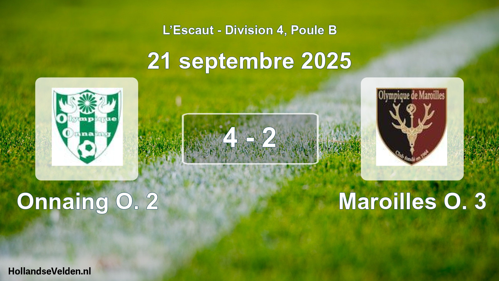 Total number of matches played: Onnaing O. 2 - Maroilles O. 3 4 - 2 (21 September 2025)