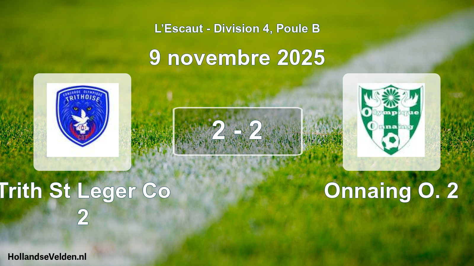 Match joué: Trith St Leger Co 2 - Onnaing O. 2 2 - 2 (9 novembre 2025)