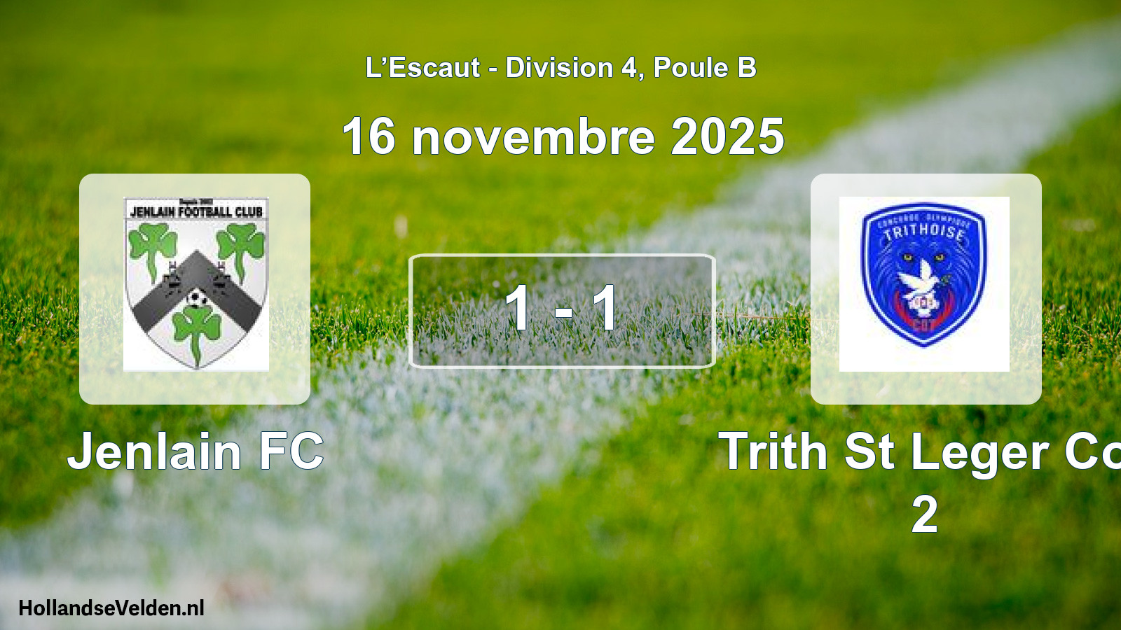 Match joué: Jenlain FC - Trith St Leger Co 2 1 - 1 (16 novembre 2025)