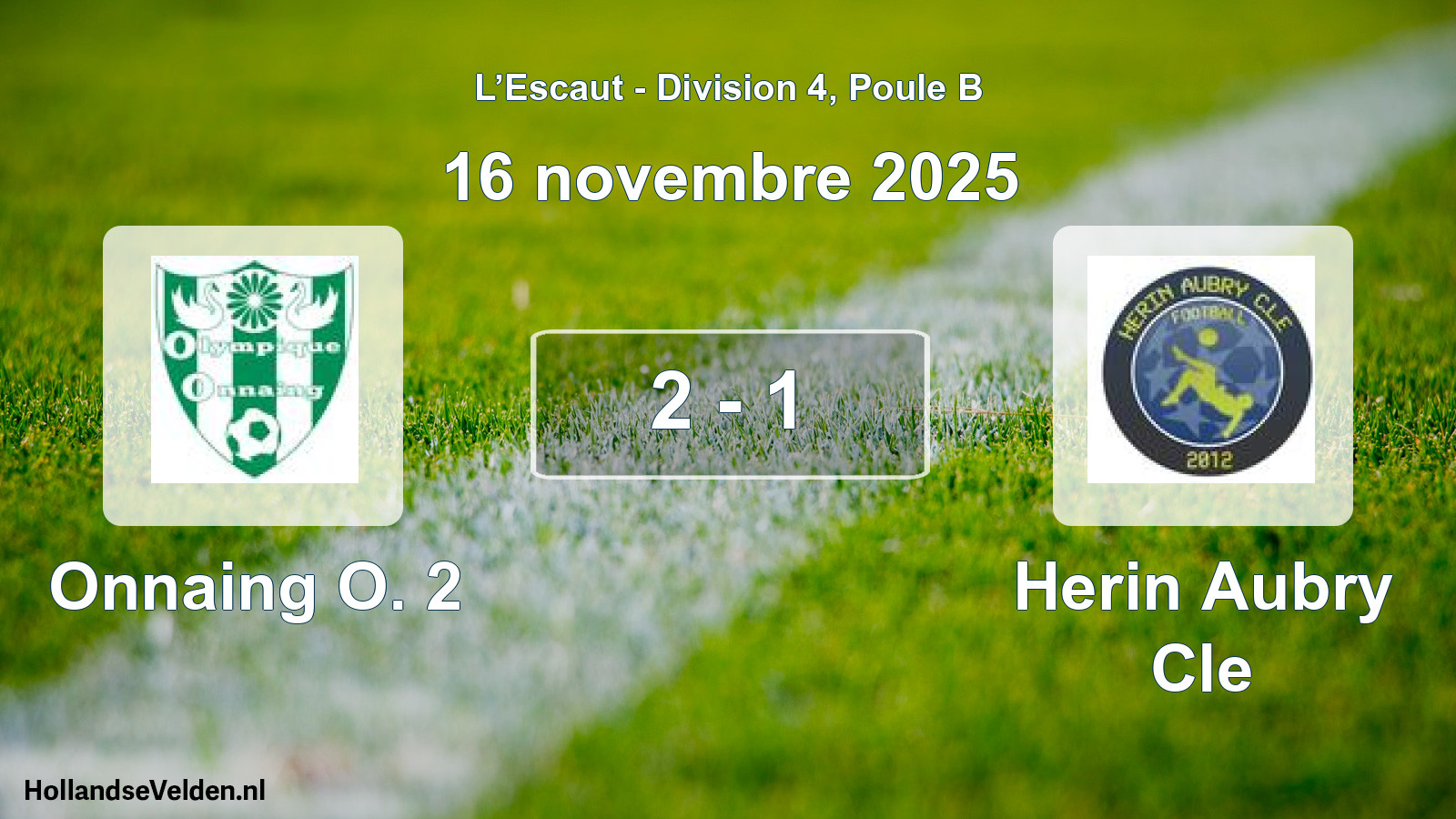 Match joué: Onnaing O. 2 - Herin Aubry Cle 2 - 1 (16 novembre 2025)