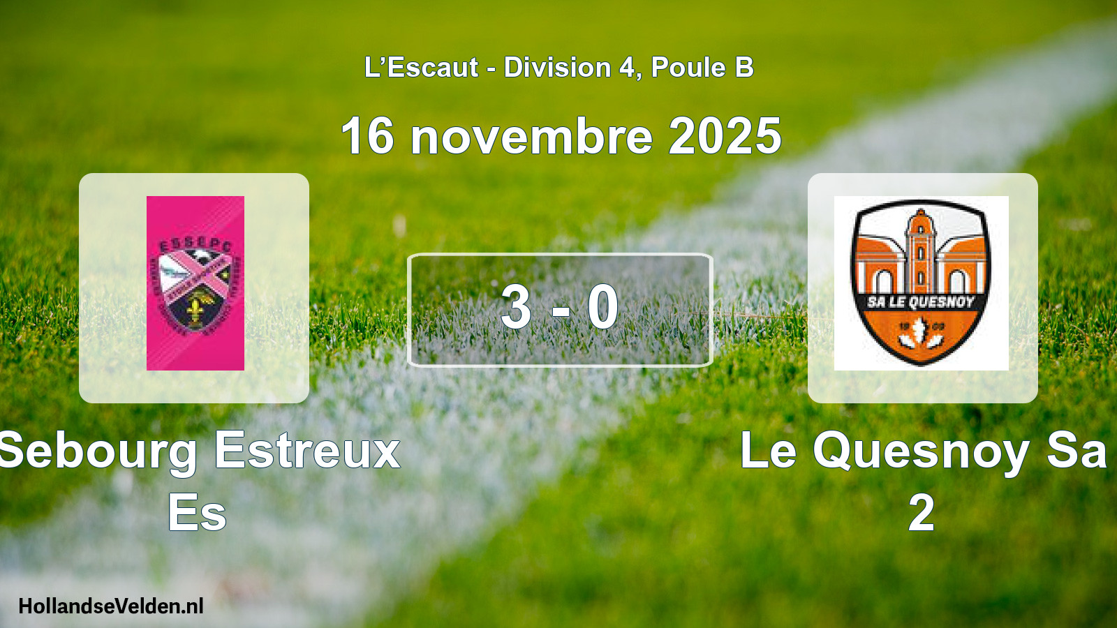 Match joué: Sebourg Estreux Es - Le Quesnoy Sa 2 3 - 0 (16 novembre 2025)