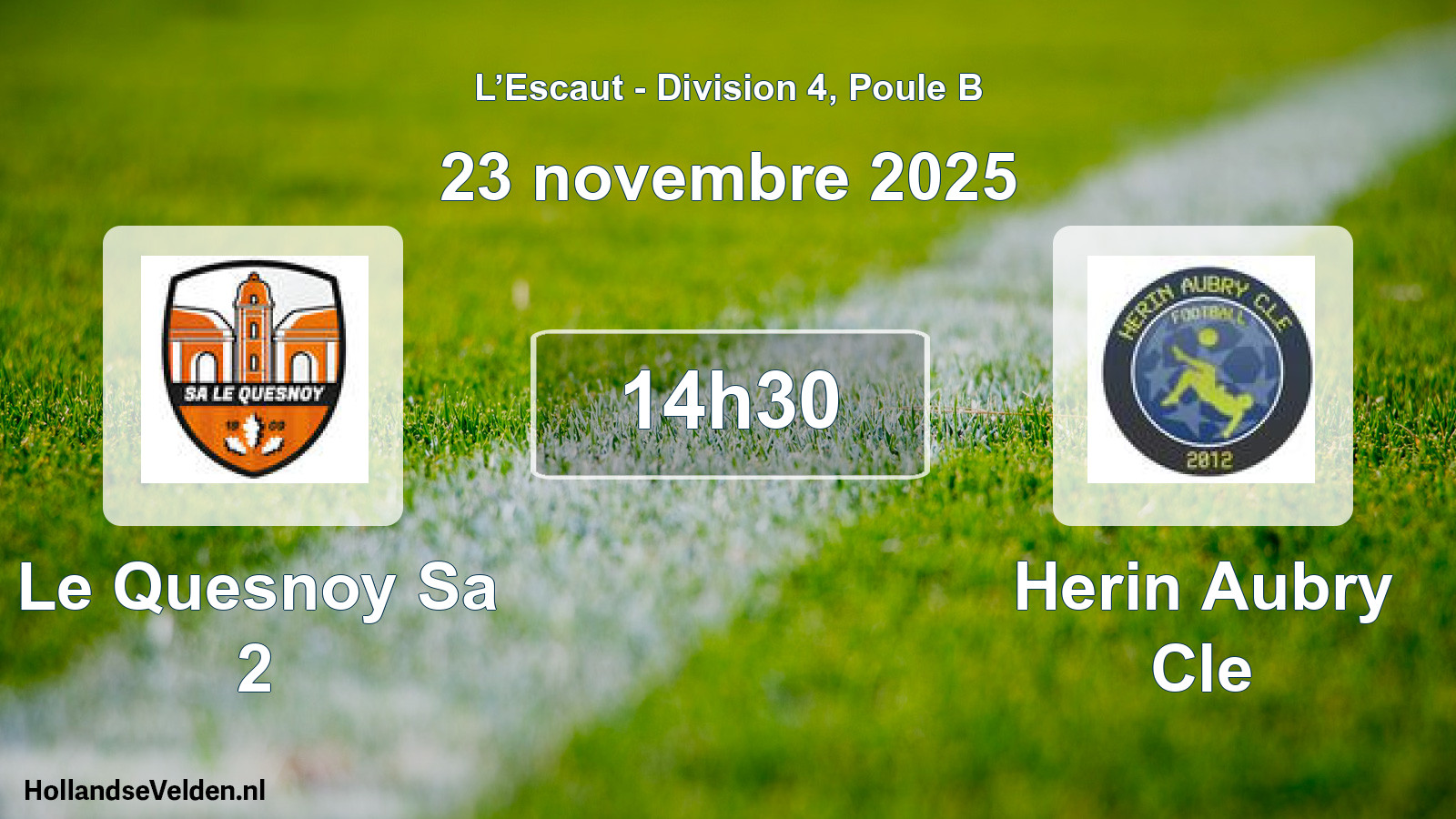 Match programmé: Le Quesnoy Sa 2 - Herin Aubry Cle (23 novembre 2025)