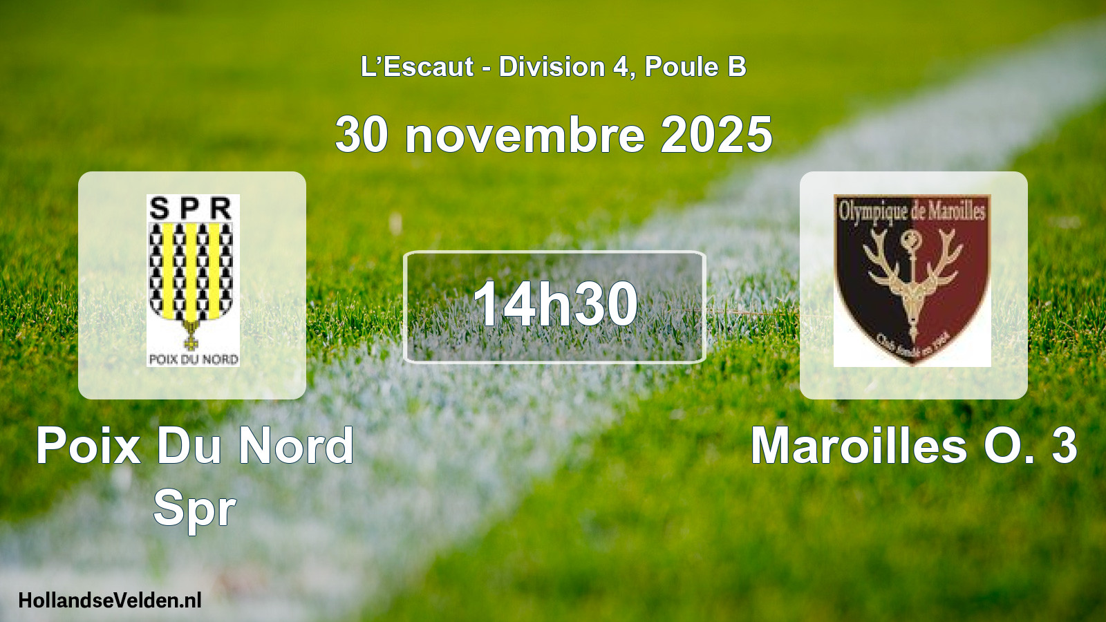 Match programmé: Poix Du Nord Spr - Maroilles O. 3 (30 novembre 2025)