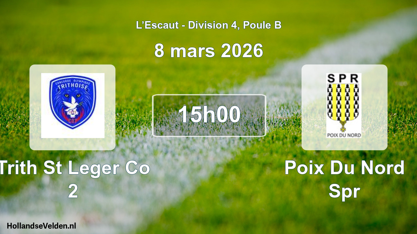 Match programmé: Trith St Leger Co 2 - Poix Du Nord Spr (8 mars 2026)