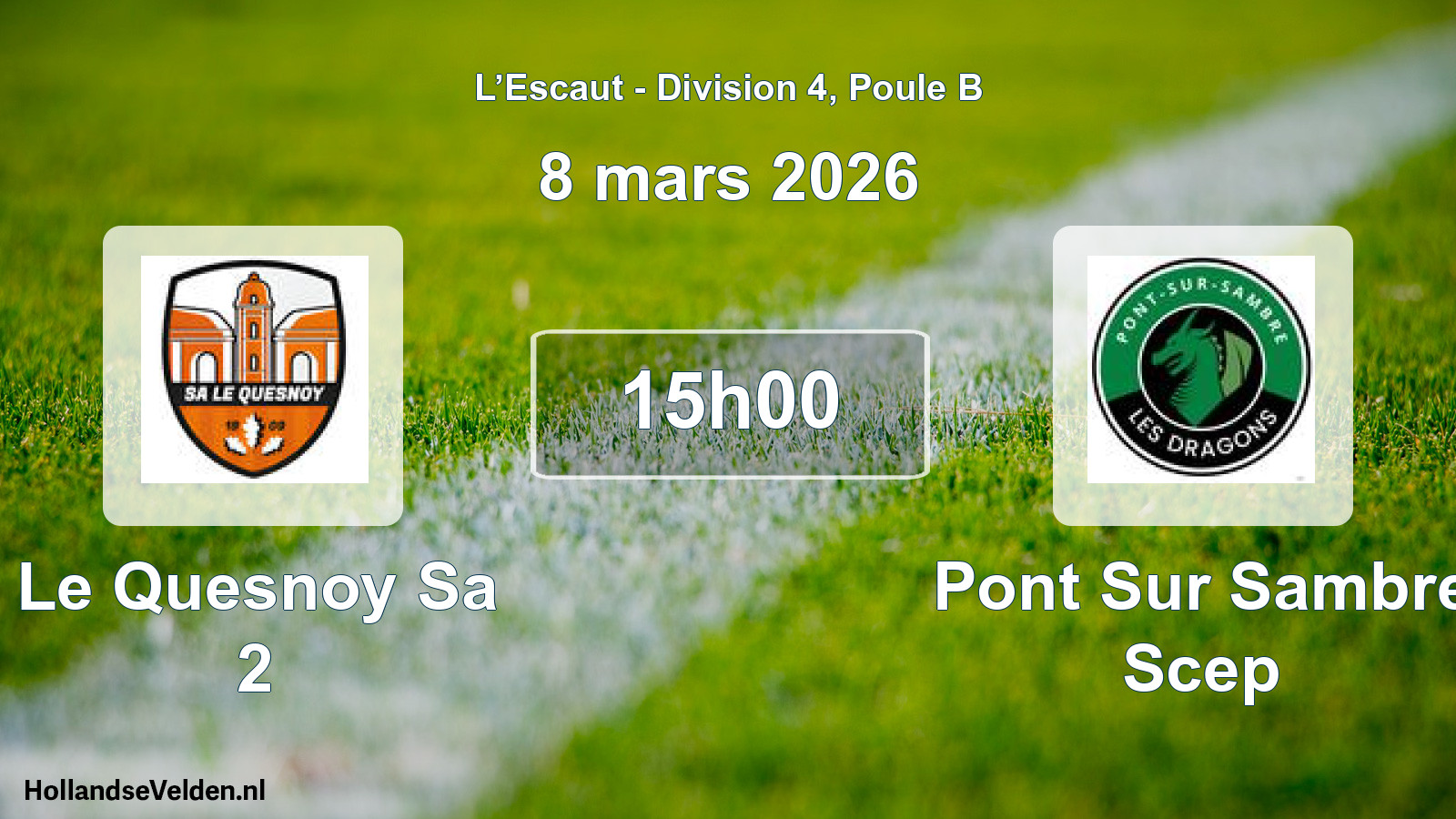 Match programmé: Le Quesnoy Sa 2 - Pont Sur Sambre Scep (8 mars 2026)
