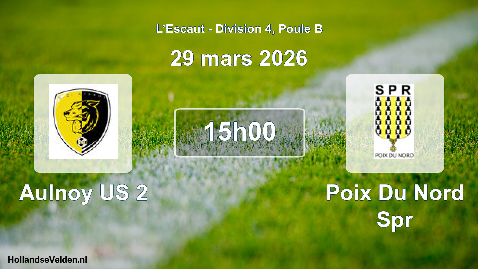 Match programmé: Aulnoy US 2 - Poix Du Nord Spr (29 mars 2026)