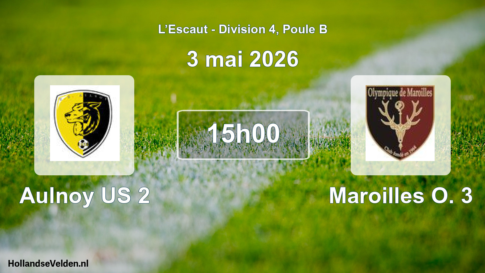 Match programmé: Aulnoy US 2 - Maroilles O. 3 (3 mai 2026)