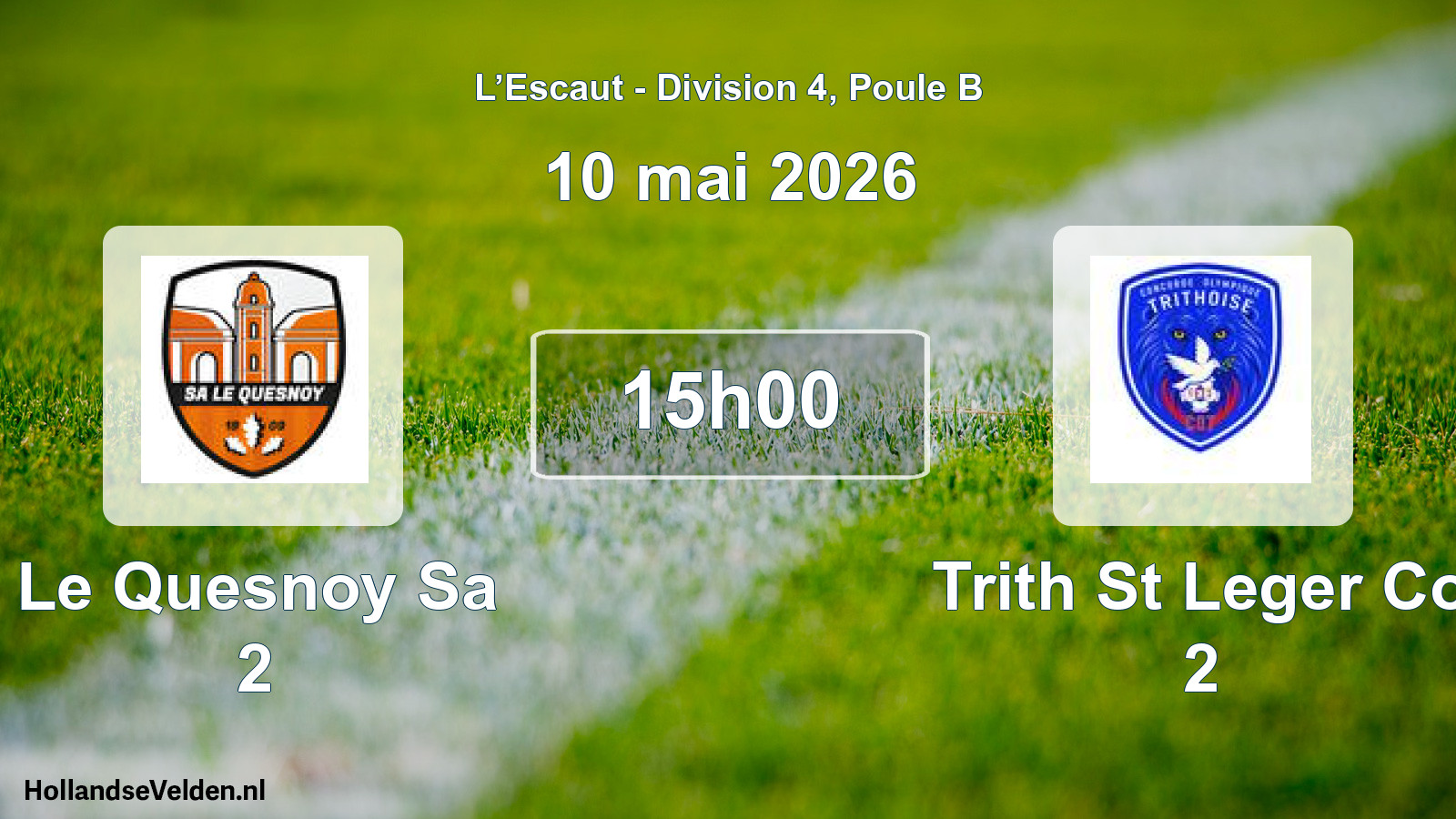 Match programmé: Le Quesnoy Sa 2 - Trith St Leger Co 2 (10 mai 2026)