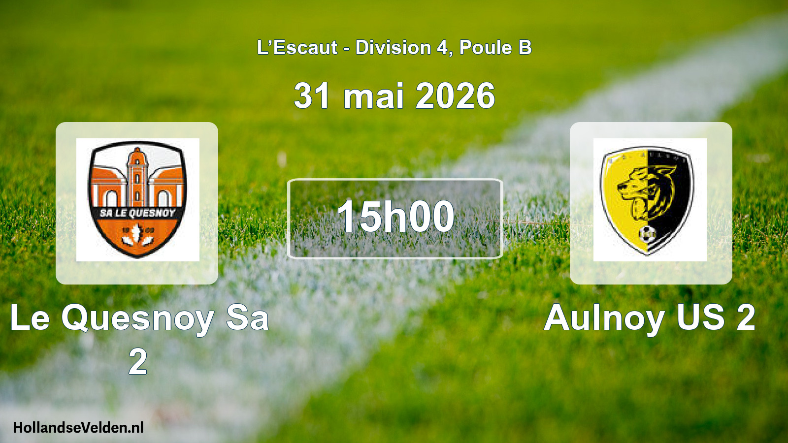 Match programmé: Le Quesnoy Sa 2 - Aulnoy US 2 (31 mai 2026)
