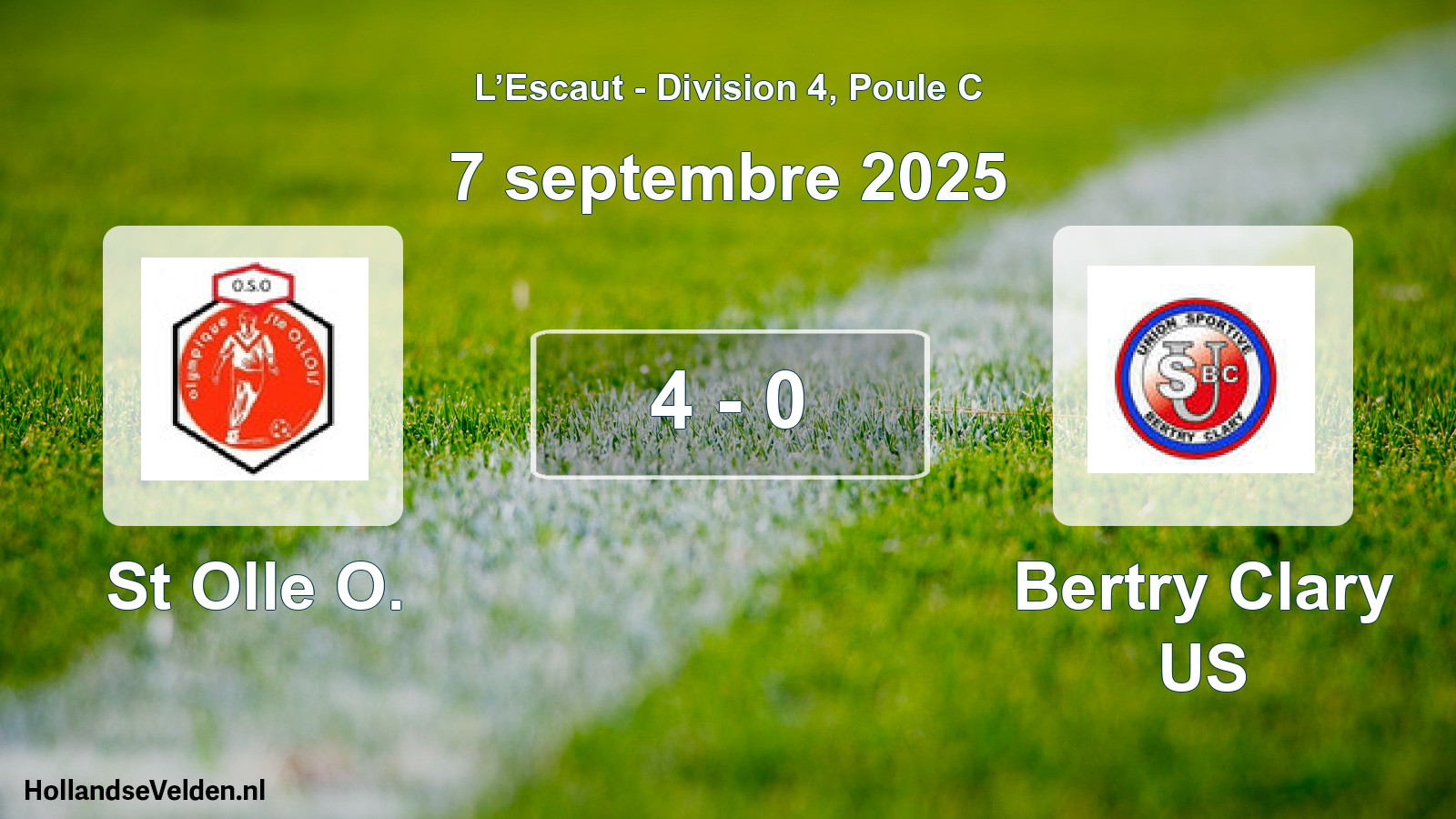 Total number of matches played: St Olle O. - Bertry Clary US 4 - 0 (7 September 2025)