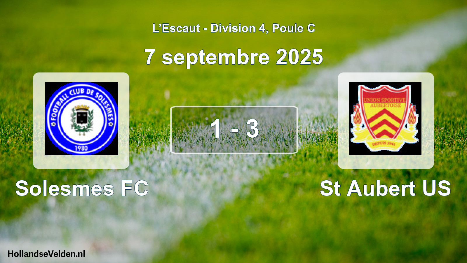 Total number of matches played: Solesmes FC - St Aubert US 1 - 3 (7 September 2025)