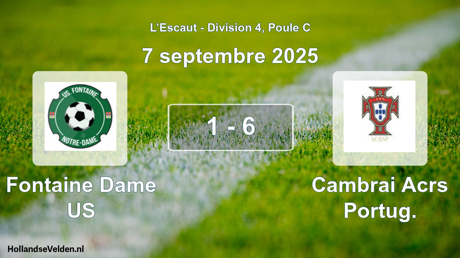 Total number of matches played: Fontaine Dame US - Cambrai Acrs Portug. 1 - 6 (7 September 2025)