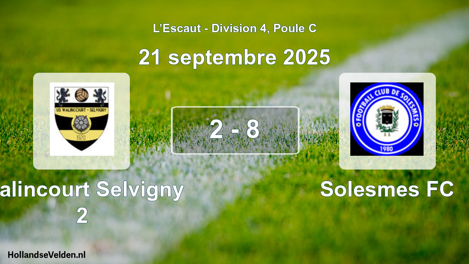 Match joué: Walincourt Selvigny 2 - Solesmes FC 2 - 8 (21 septembre 2025)