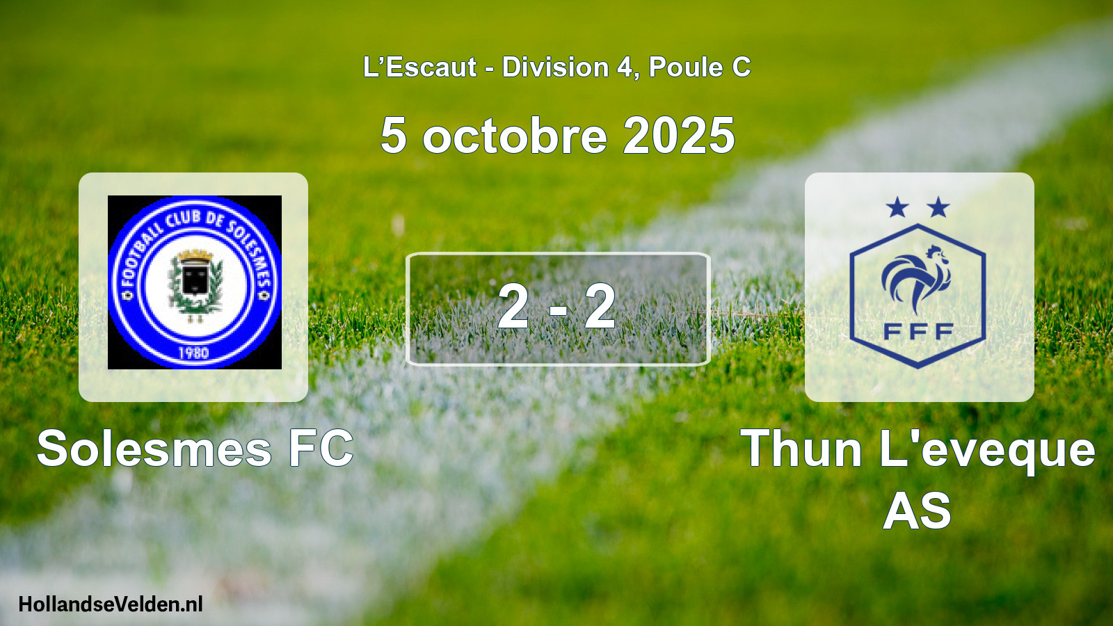 Total number of matches played: Solesmes FC - Thun L'eveque AS 2 - 2 (5 October 2025)