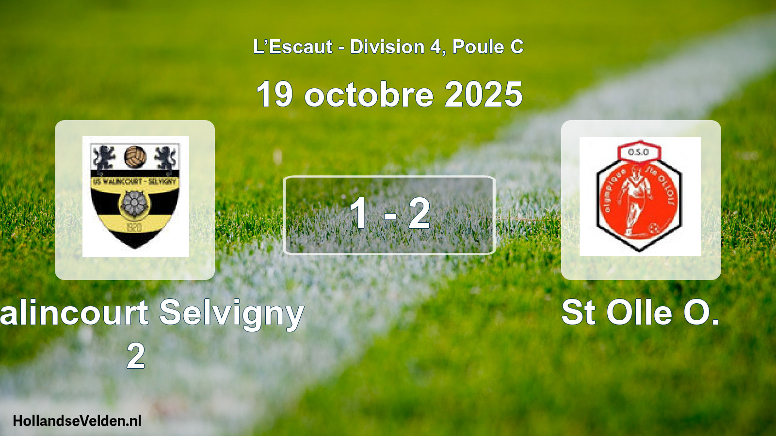 Match joué: Walincourt Selvigny 2 - St Olle O. 1 - 2 (19 octobre 2025)