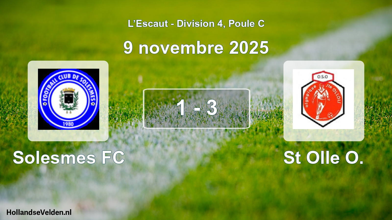 Gespeelde wedstrijd: Solesmes FC - St Olle O. 1 - 3 (9 november 2025)
