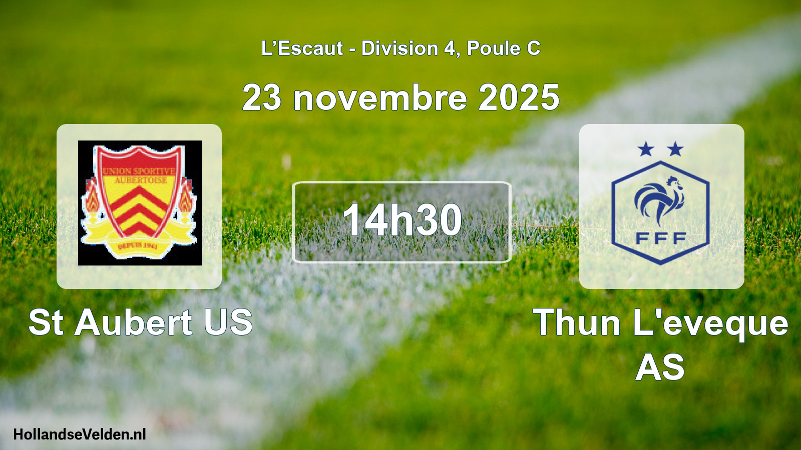 Match programmé: St Aubert US - Thun L'eveque AS (23 novembre 2025)