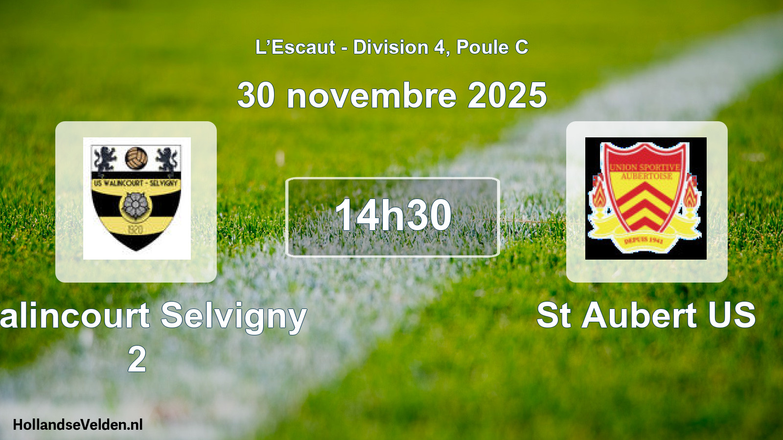 Scheduled Match: Walincourt Selvigny 2 - St Aubert US (30 November 2025)