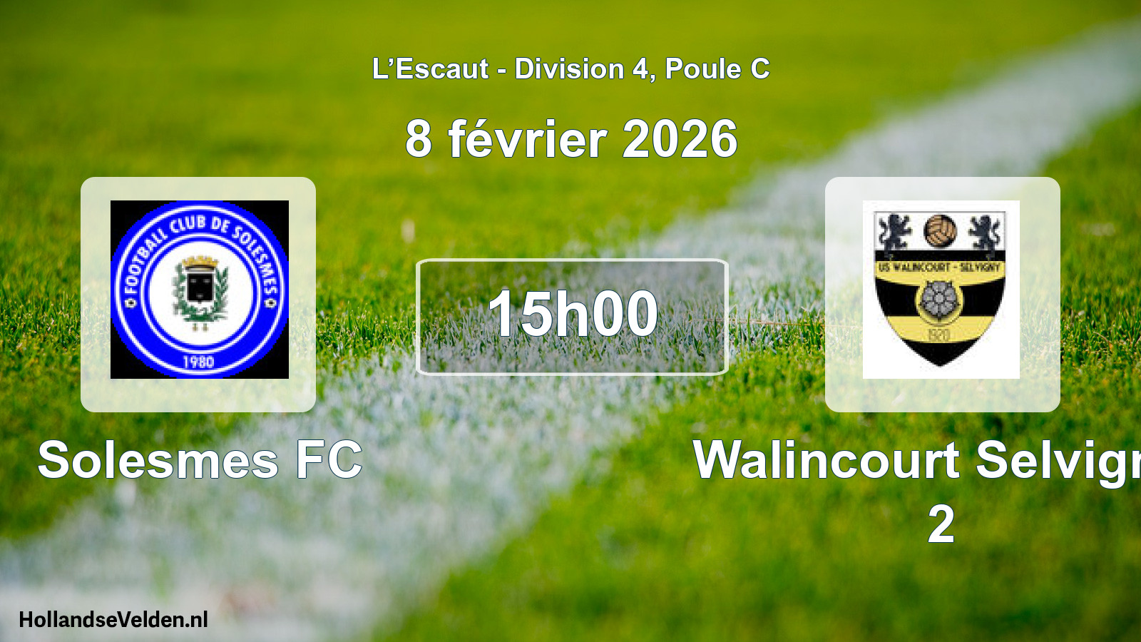 Geplande wedstrijd: Solesmes FC - Walincourt Selvigny 2 (8 februari 2026)