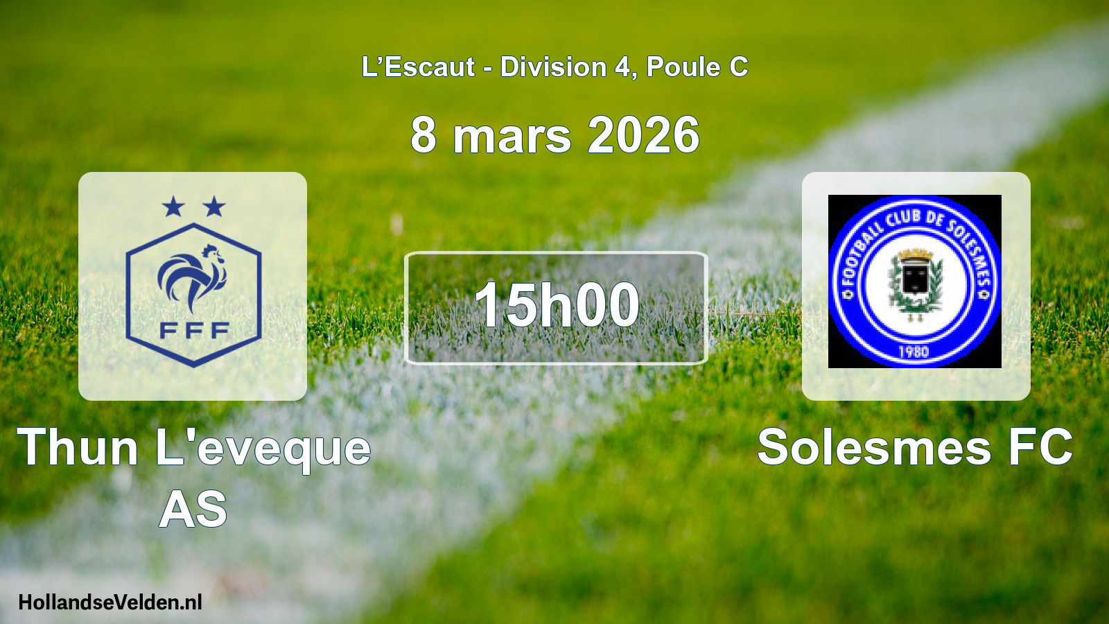 Match programmé: Thun L'eveque AS - Solesmes FC (8 mars 2026)