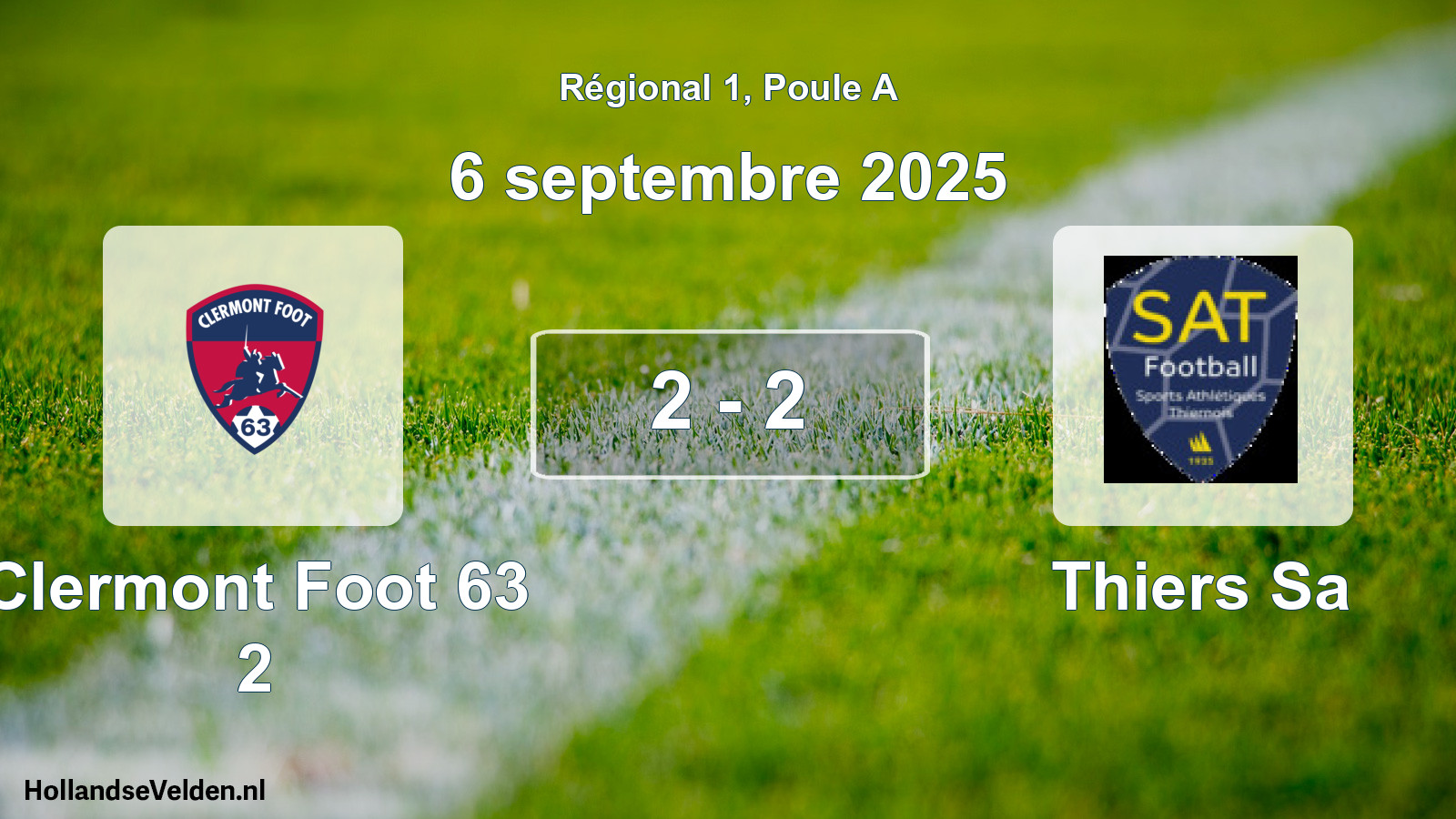Gespeelde wedstrijd: Clermont Foot 63 2 - Thiers Sa 2 - 2 (6 septembre 2025)