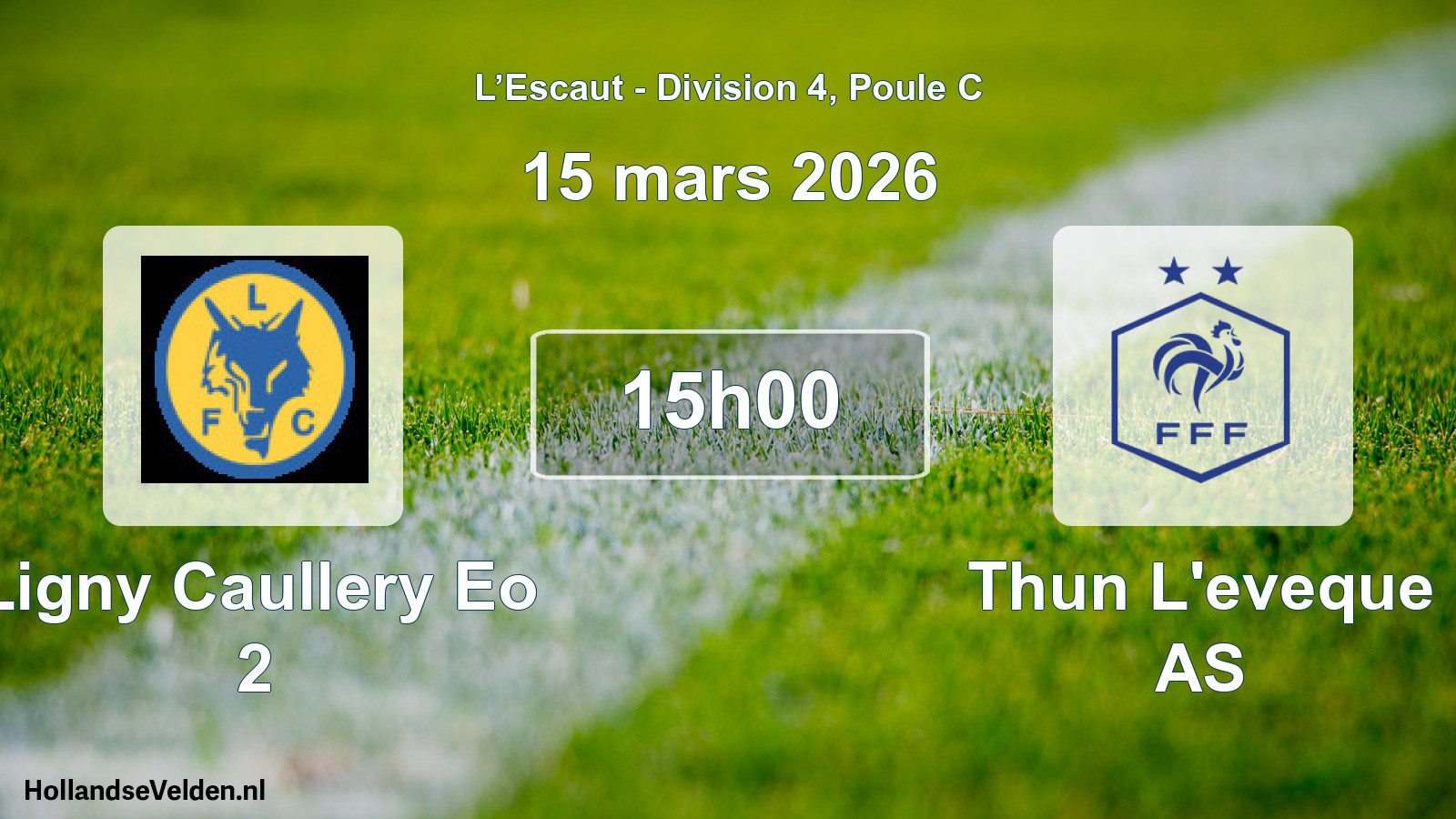Match programmé: Ligny Caullery Eo 2 - Thun L'eveque AS (15 mars 2026)