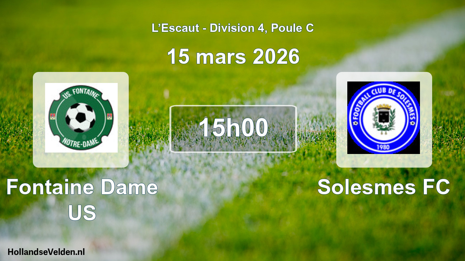 Scheduled Match: Fontaine Dame US - Solesmes FC (15 March 2026)