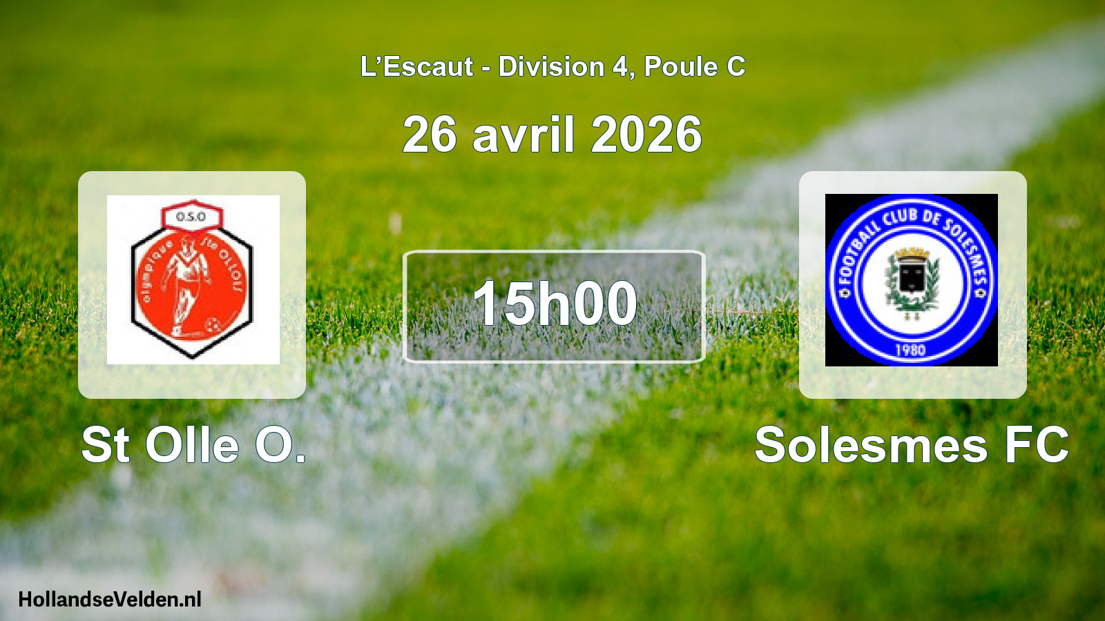 Geplande wedstrijd: St Olle O. - Solesmes FC (26 april 2026)