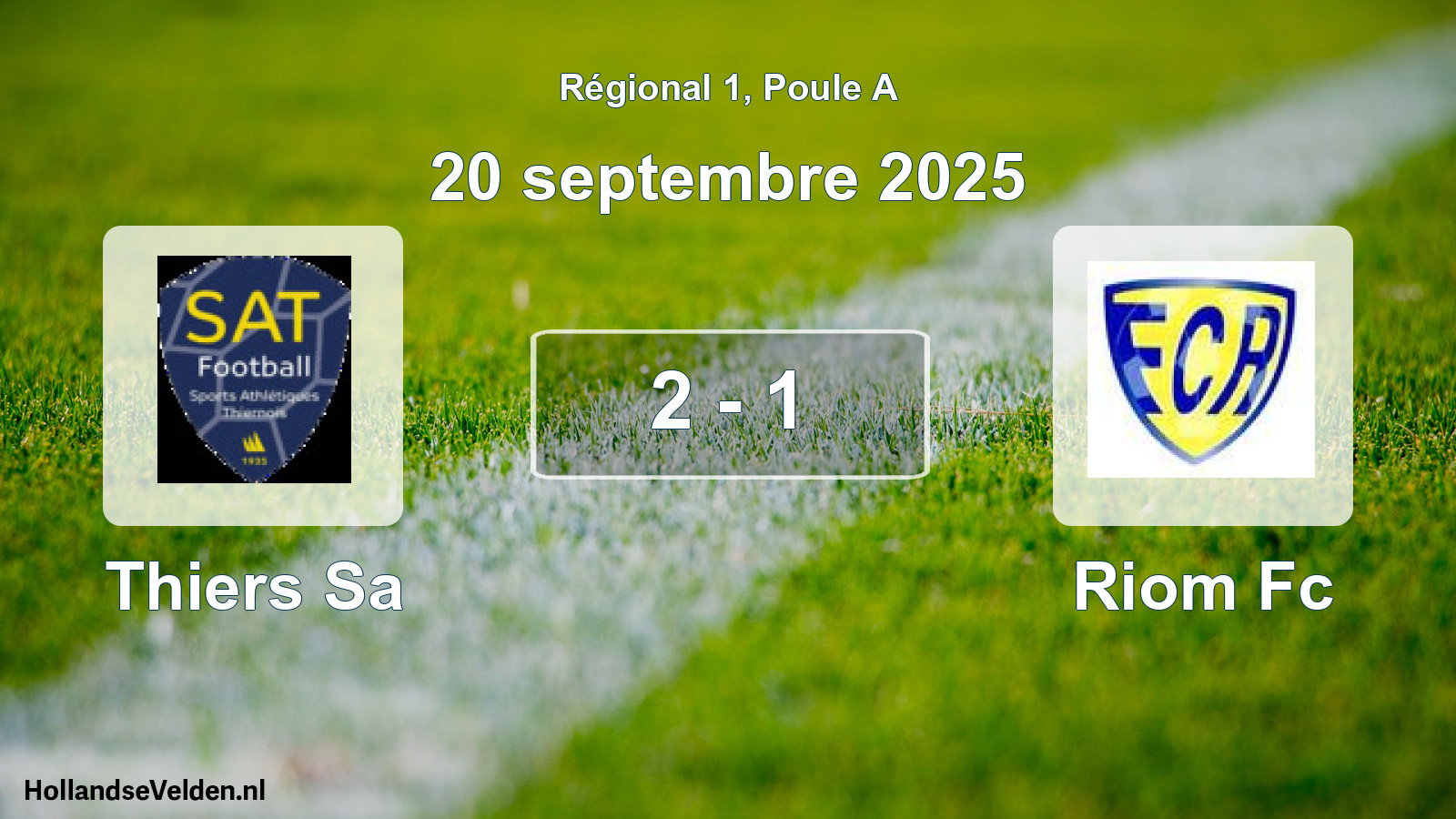 Gespeelde wedstrijd: Thiers Sa - Riom Fc 2 - 1 (20 septembre 2025)