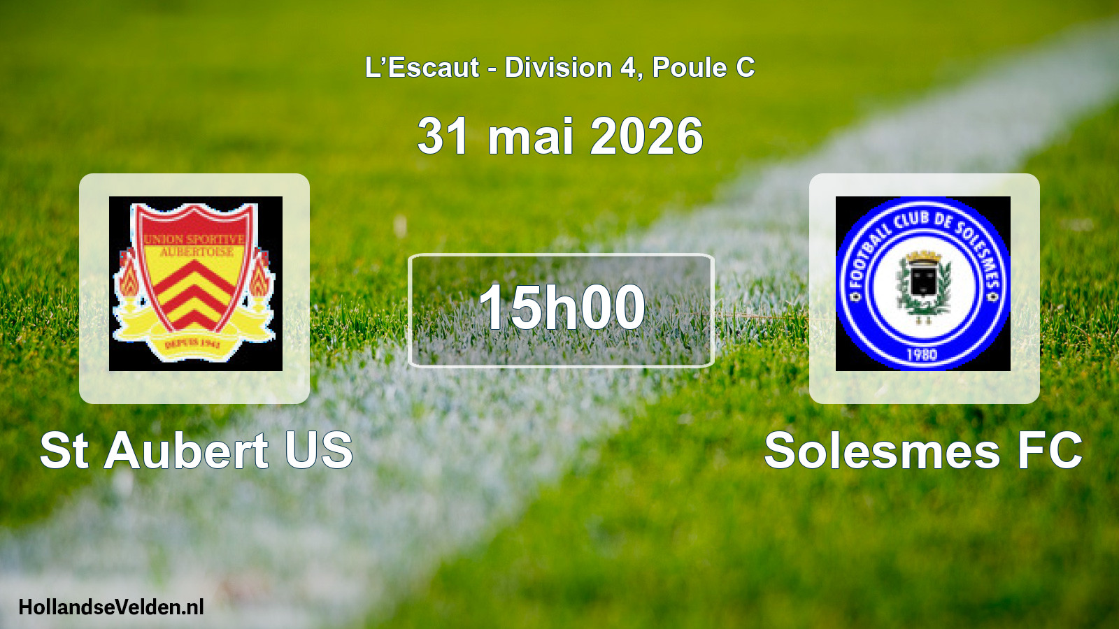 Match programmé: St Aubert US - Solesmes FC (31 mai 2026)