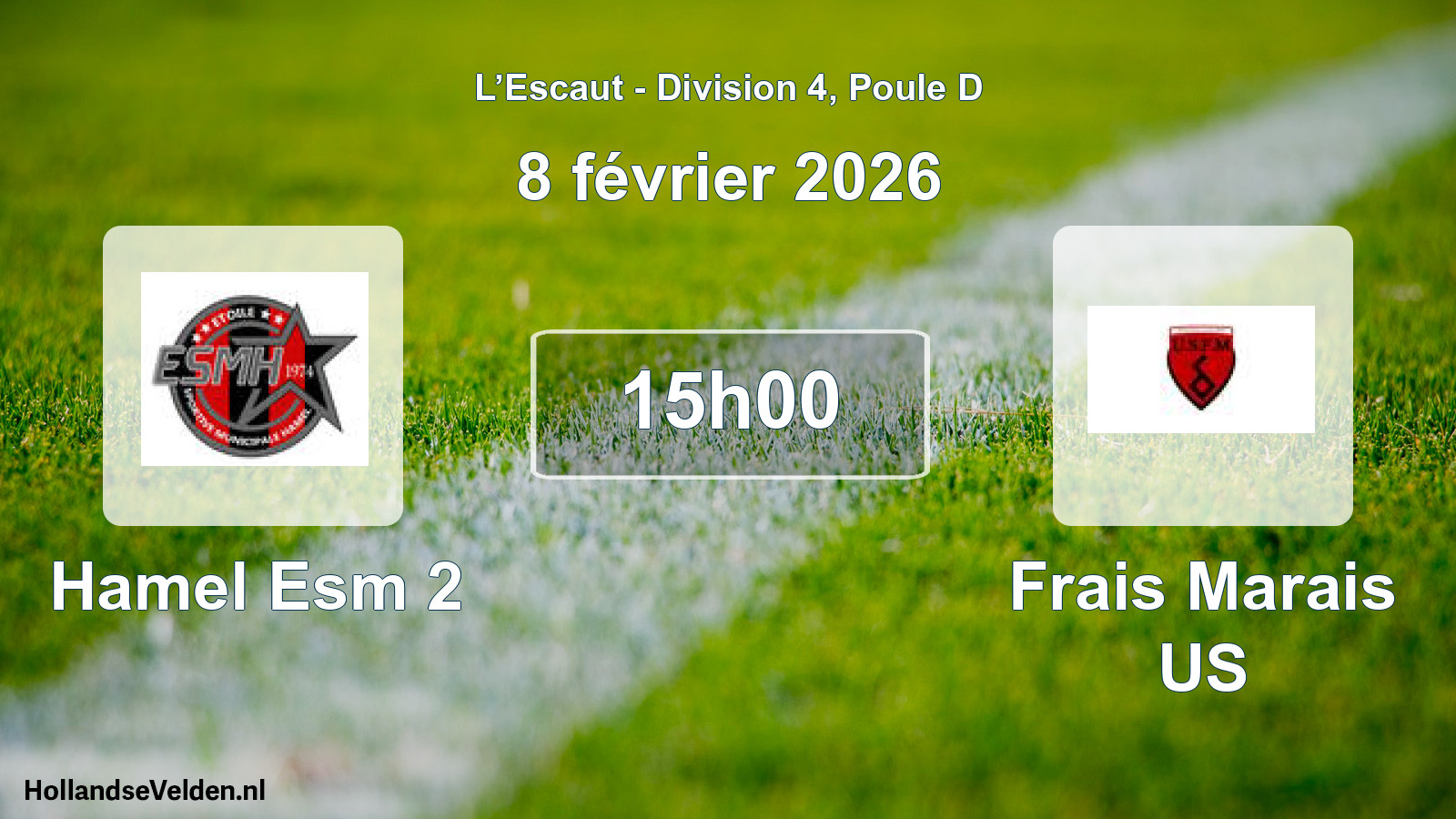 Match programmé: Hamel Esm 2 - Frais Marais US (8 février 2026)