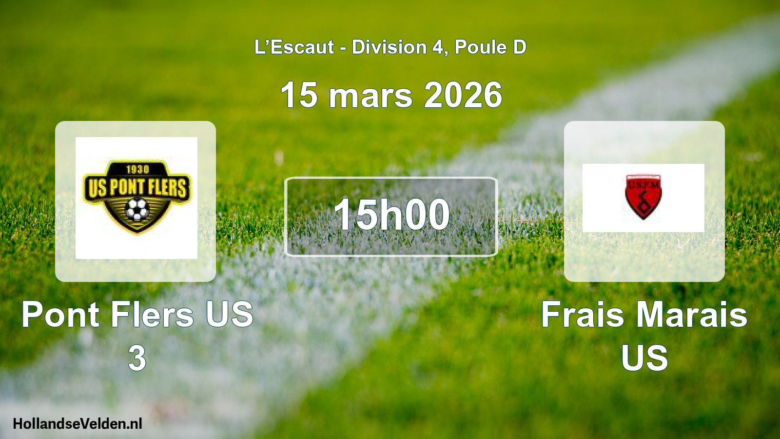 Match programmé: Pont Flers US 3 - Frais Marais US (15 mars 2026)