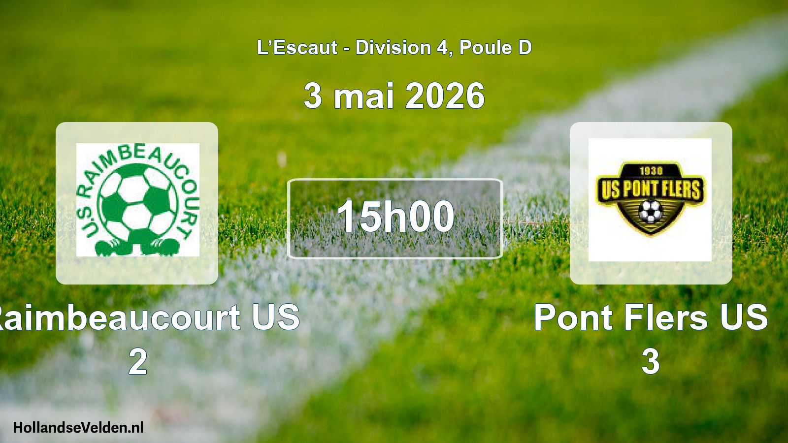 Match programmé: Raimbeaucourt US 2 - Pont Flers US 3 (3 mai 2026)