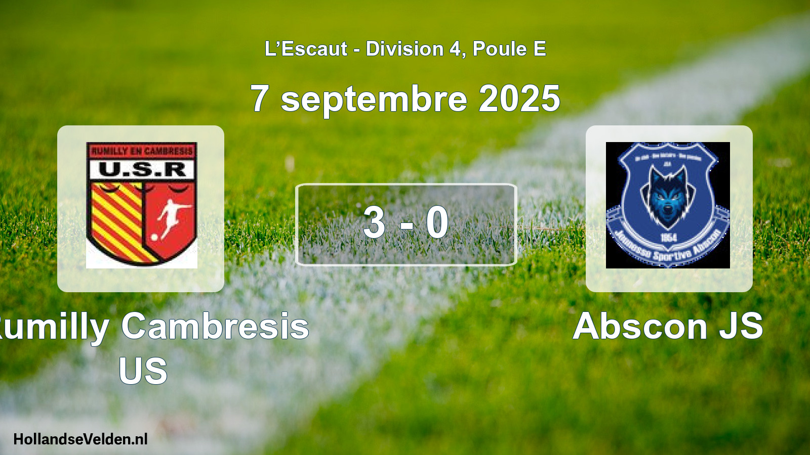 Match joué: Rumilly Cambresis US - Abscon JS 3 - 0 (7 septembre 2025)