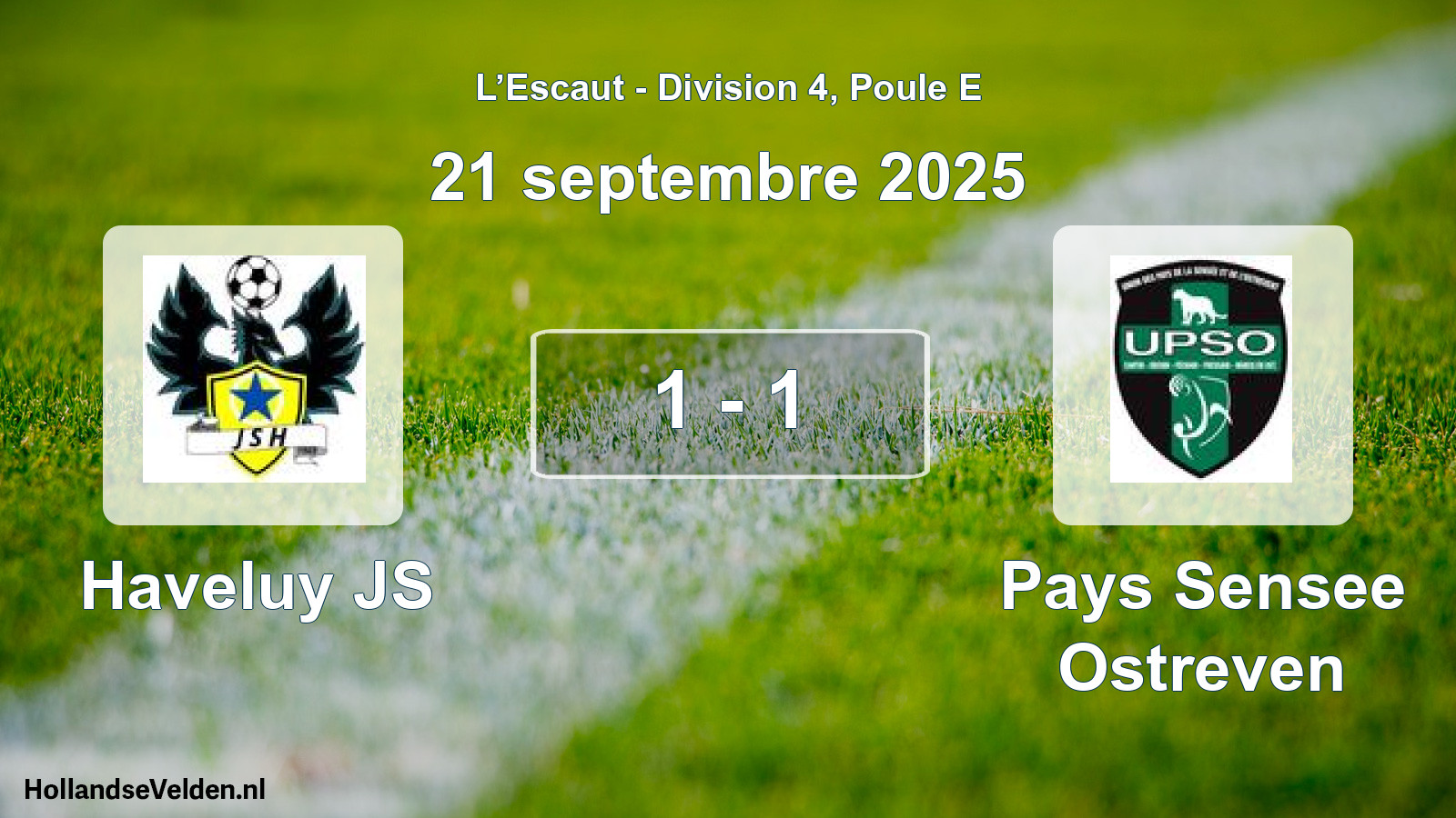 Match joué: Haveluy JS - Pays Sensee Ostreven 1 - 1 (21 septembre 2025)