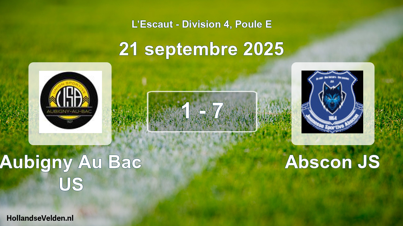 Match joué: Aubigny Au Bac US - Abscon JS 1 - 7 (21 septembre 2025)