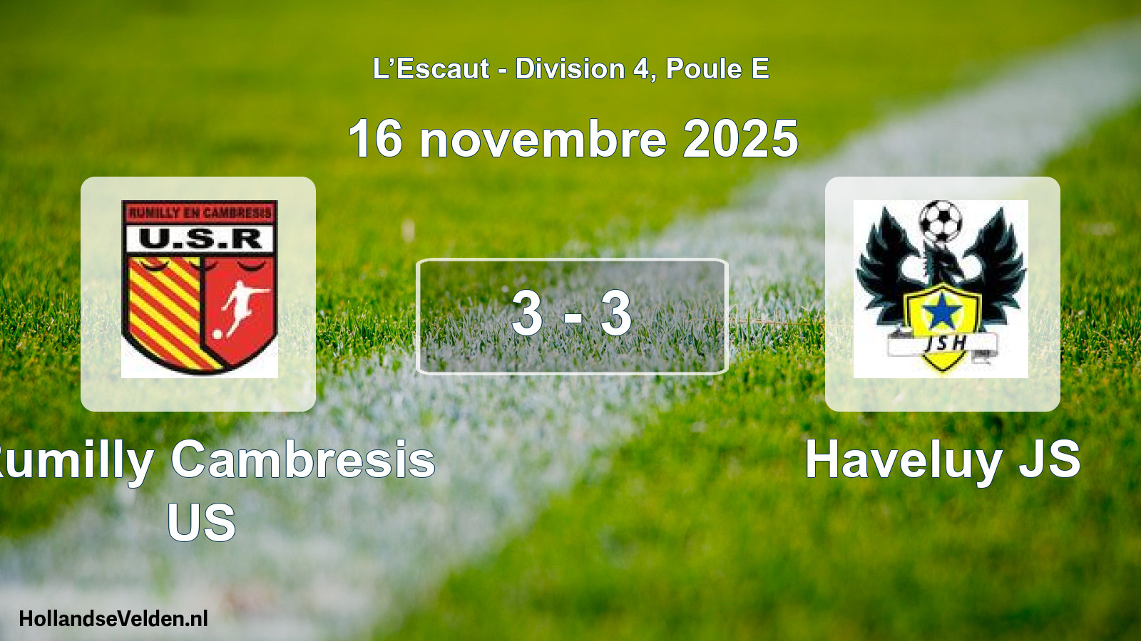 Match joué: Rumilly Cambresis US - Haveluy JS 3 - 3 (16 novembre 2025)