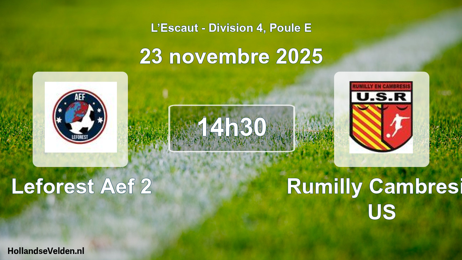 Match programmé: Leforest Aef 2 - Rumilly Cambresis US (23 novembre 2025)
