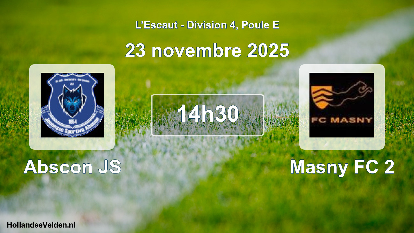 Match programmé: Abscon JS - Masny FC 2 (23 novembre 2025)