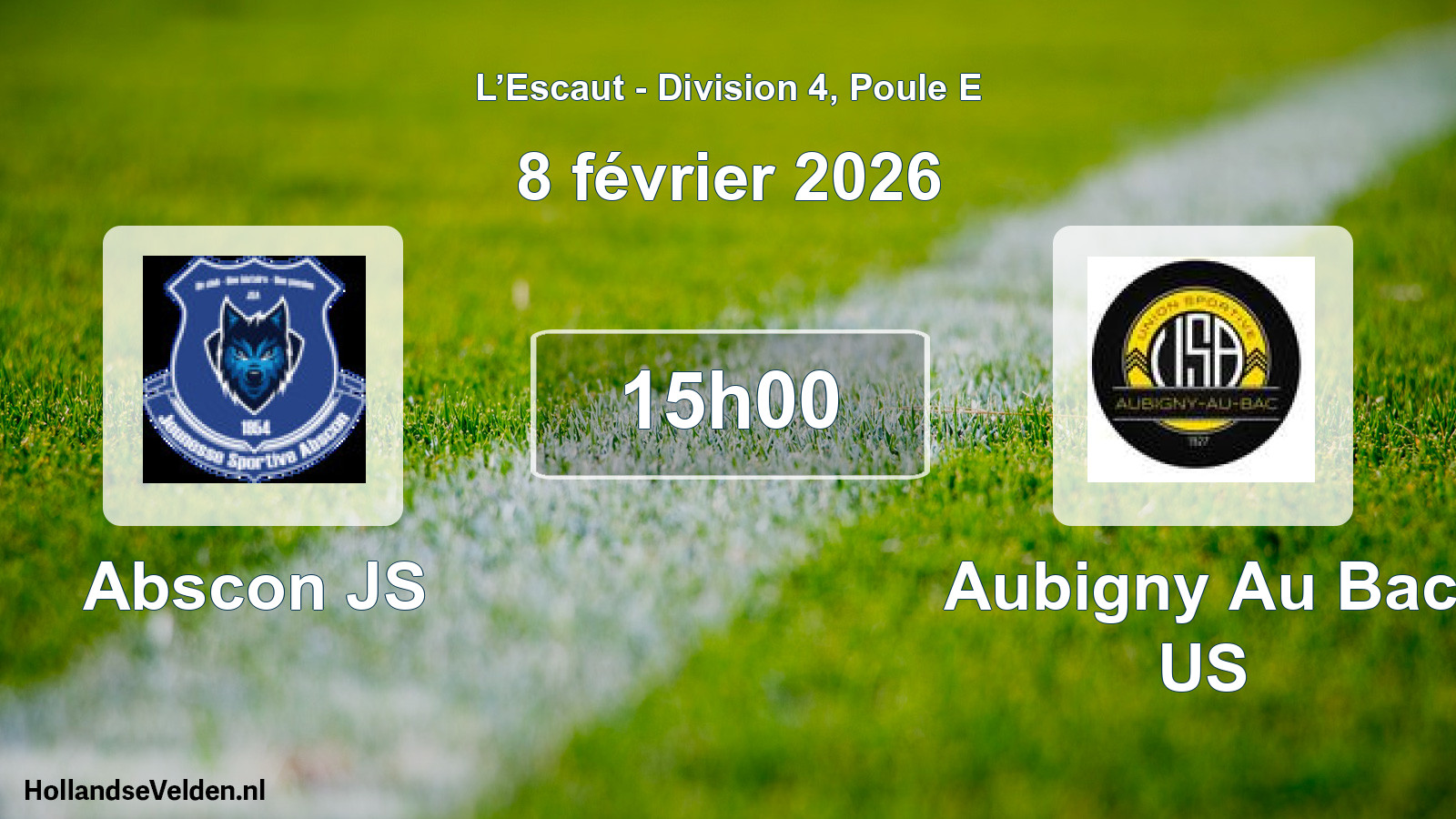 Match programmé: Abscon JS - Aubigny Au Bac US (8 février 2026)