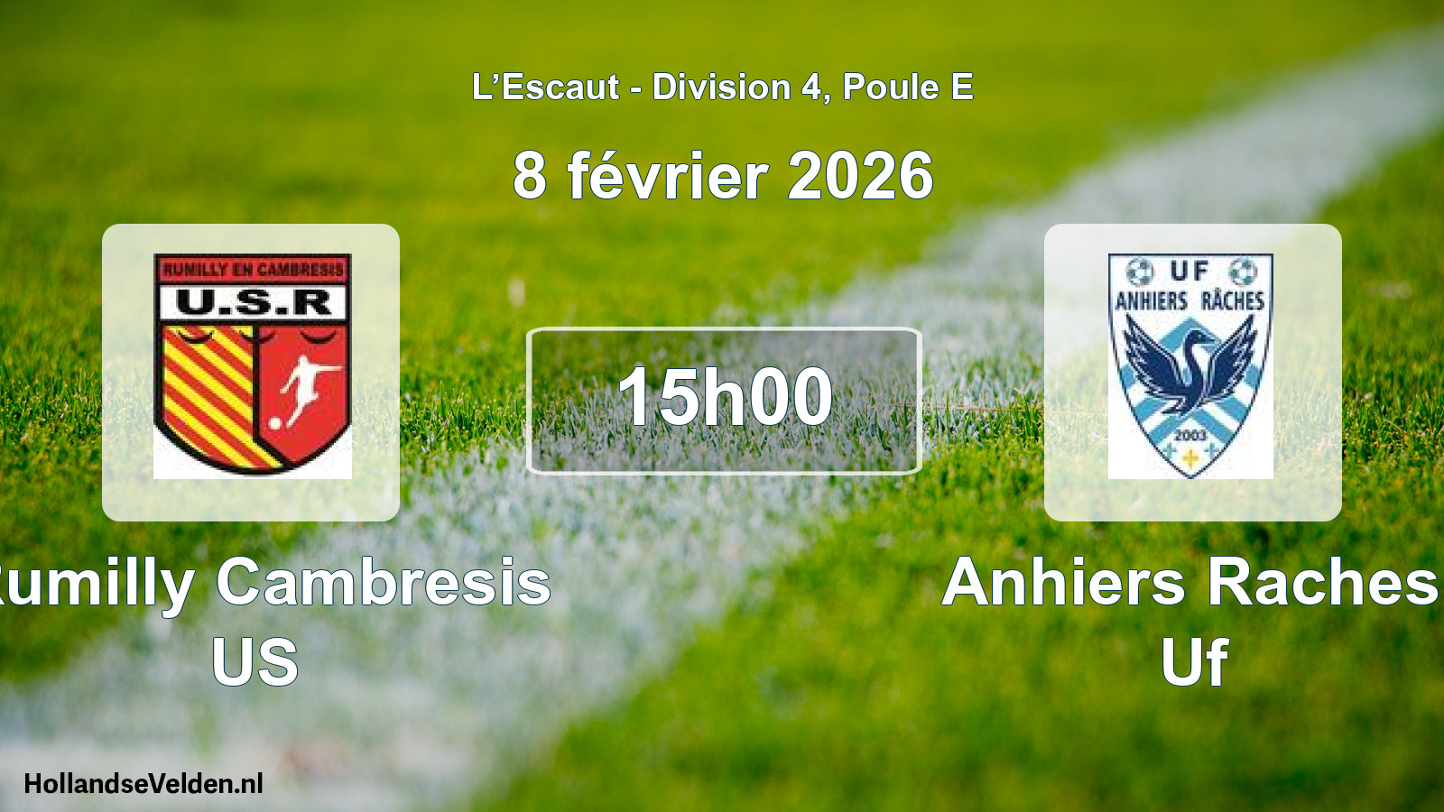 Match programmé: Rumilly Cambresis US - Anhiers Raches Uf (8 février 2026)