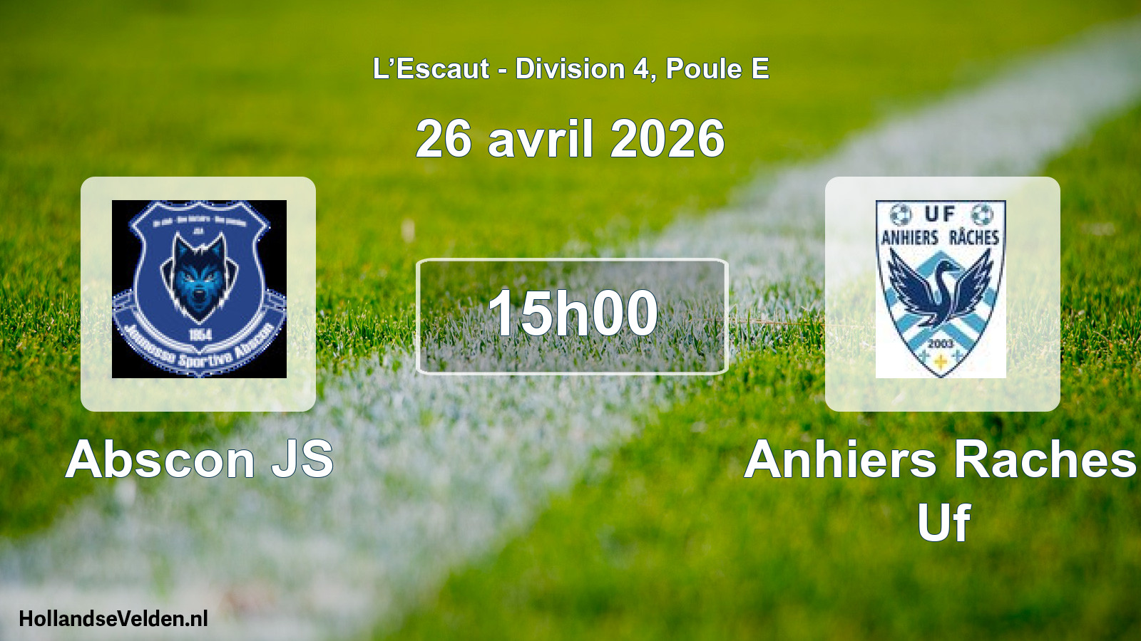 Match programmé: Abscon JS - Anhiers Raches Uf (26 avril 2026)
