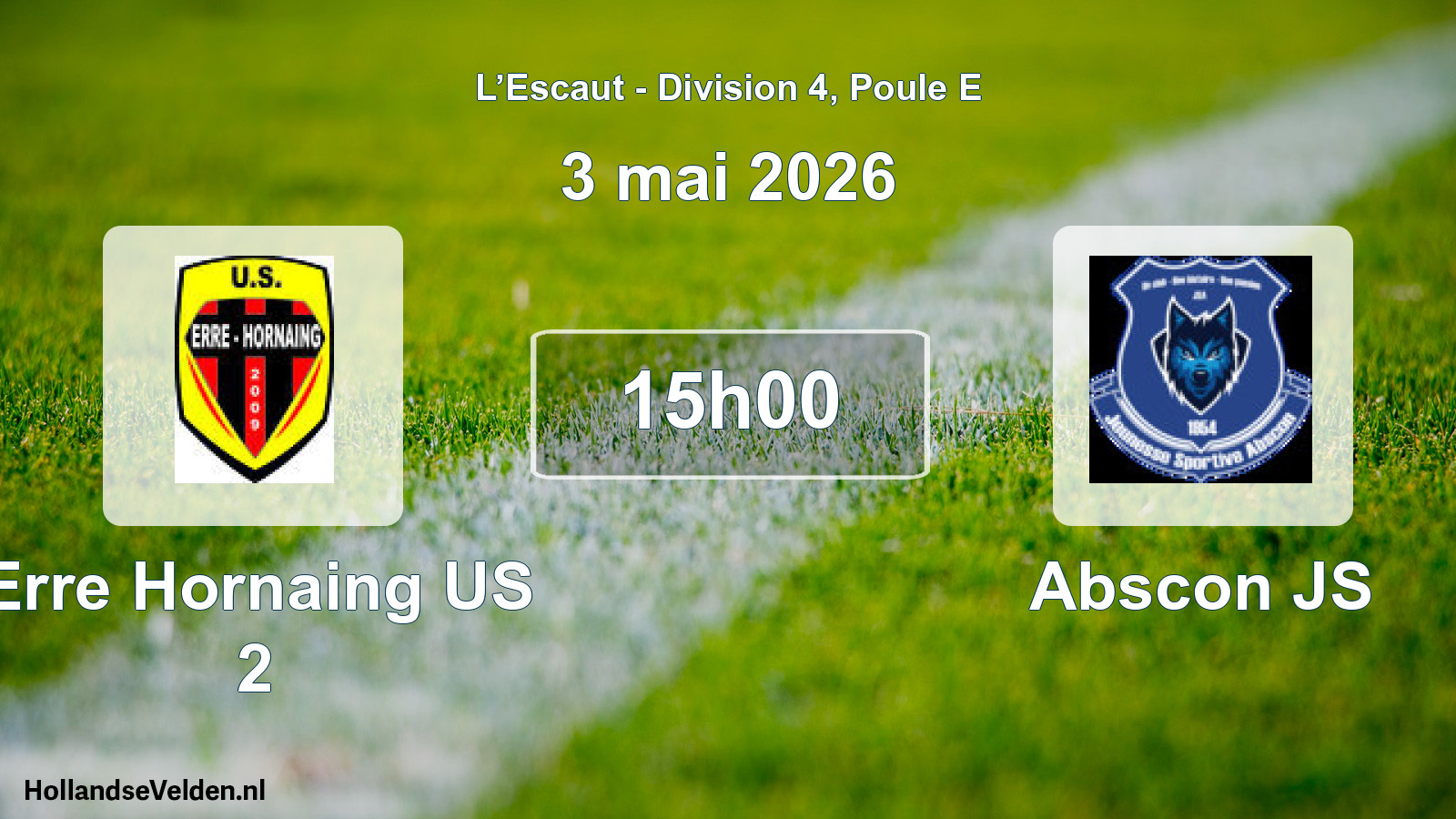 Match programmé: Erre Hornaing US 2 - Abscon JS (3 mai 2026)