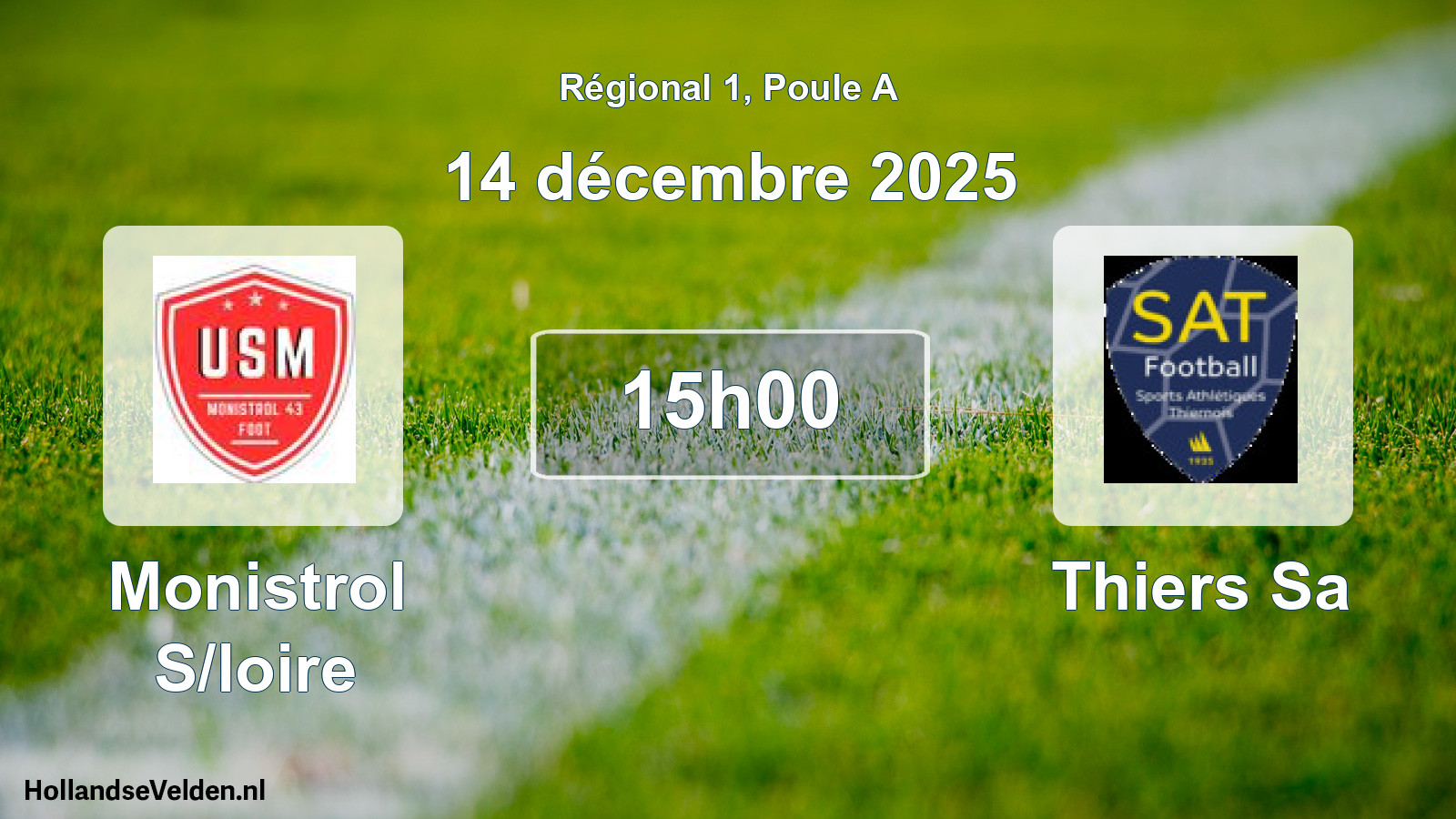 Geplande wedstrijd: Monistrol S/loire - Thiers Sa (14 décembre 2025)